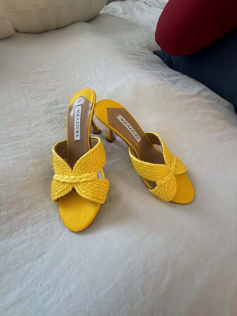 Aquazzura Tuscan Sun Raffia Braided Mules